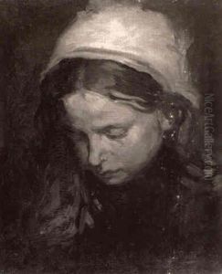 Portrait Of A Girl With Downcast Eyes