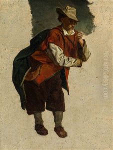 Man With Backpack (german Folkore Costume Study Ca. 1861) Man With Backpack (german Folkore Costume Study Ca. 1861)