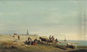 La Plage "oud Scheveningen" (strand): Sorting The Catch On The Beach Of Scheveningen by Matthijs Maris