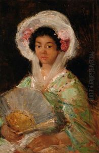 Portrait Of Mrs. Allwood With A Fan