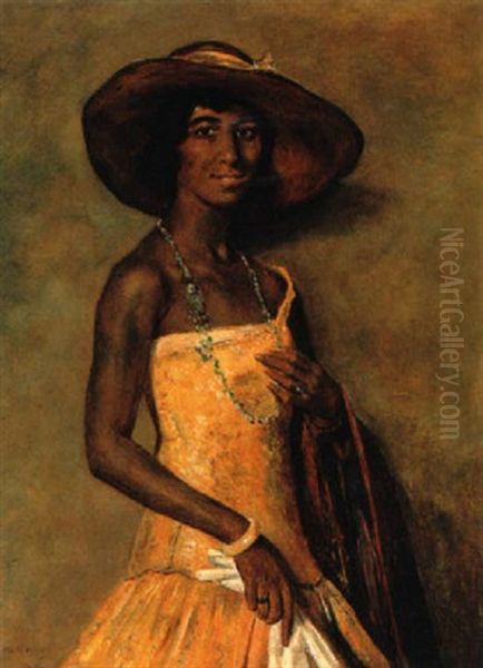 Portrait Of A Woman In A Yellow Dress - view 1
