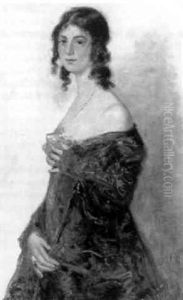 Portret Van Een Dame In Avondtoilet Ten Halve Lijve by Simon Maris