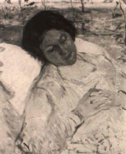 A Sleeping Lady In A White Dress