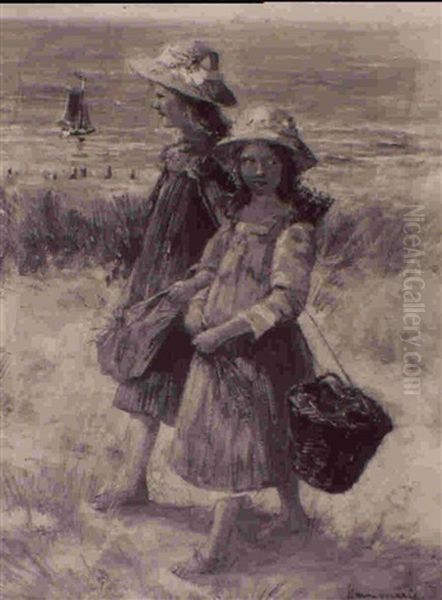 The Daughters Of The Artist On Zandvoort Beach - view 1