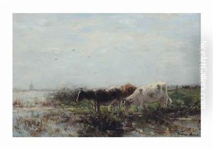 Cows On The River Bank by Willem Maris