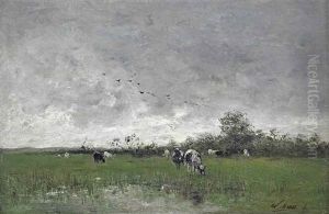 Cows Grazing In The Polder by Willem Maris