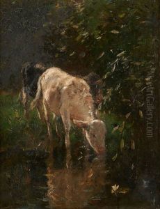 Veaux S'abreuvant by Willem Maris
