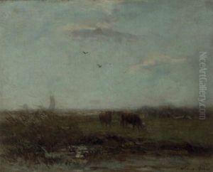 An Extensive Polder Landscape With Grazing Cows
