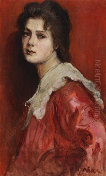 Portrait Of A Lady In Red - view 1