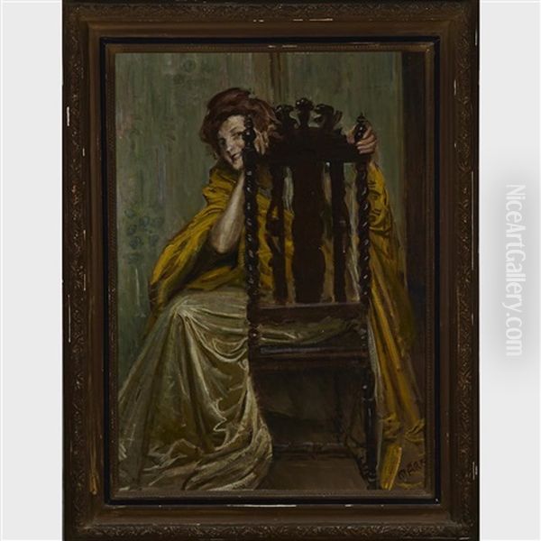 Elegant Dame Seated In A Jacobean Chair - view 1