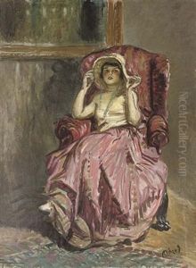 Her Favourite Hat by Lajos Mark