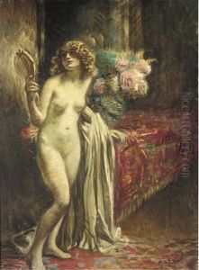 A Standing Female Nude by Lajos Mark