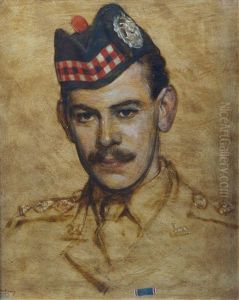 Portrait Of An Army Officer Wearing The Glengarry Of The Gordon Highlanders