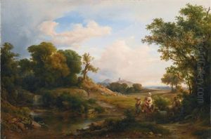 Italian Mountain Landscape (the Flight Into Egypt) by Karoly Marko the Elder