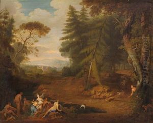 Diana Mit Gefolge Von Actaeon Uberrascht by Karoly Marko the Elder