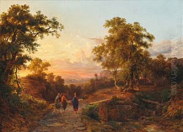 Romantic Landscape With The Road To Emmaus - view 1