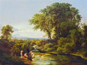 Nymphs Taking A Bath by Karoly Marko the Elder