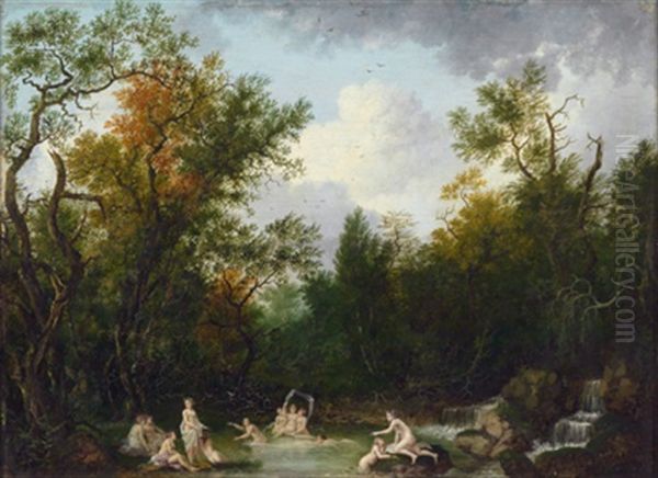 Bewaldete Landschaft Mit Badenden Nymphen - view 1