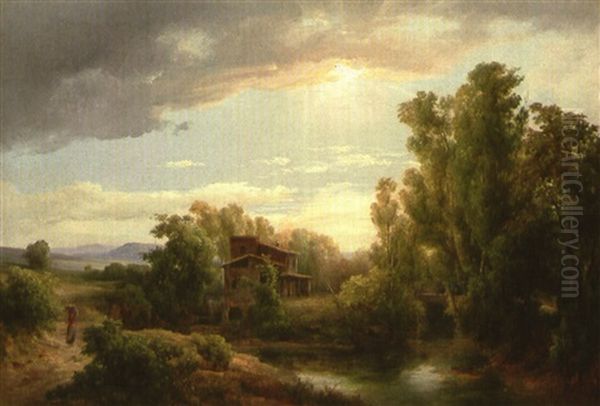 Wassermuhle In Landschaft - view 1