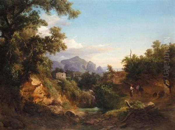 Lovers On A Path Near Villa Labeggi - view 1