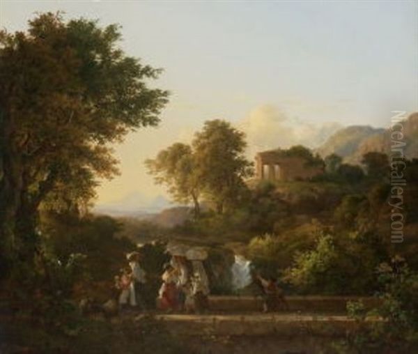 Italienische Landschaft Bei Abendsonne - view 1