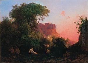 Alkonyi Fenyek Tivoli Mellett (prokrisz Halala) by Karoly Marko the Elder