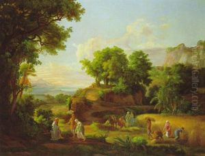 Landschaft Mit Ruth Und Boas Im Vordergrund by Karoly Marko the Elder