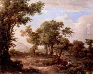 Figures In An Extensive Wooded Landscape by Karoly Marko the Elder