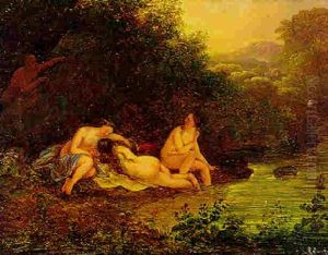 Nymphen Von Einem Satyr Belauscht by Karoly Marko the Elder