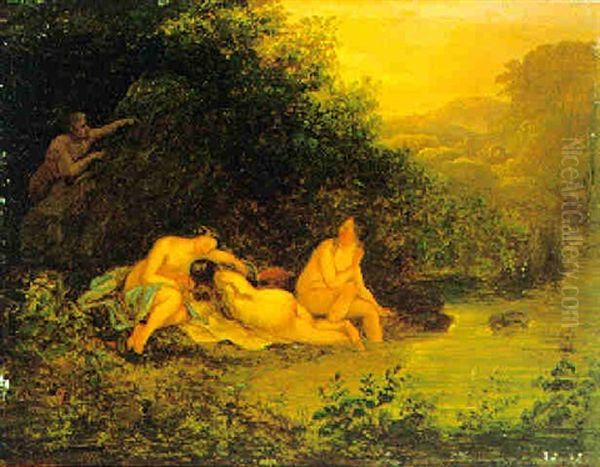 Nymphen An Einem Waldbach Von Einem Satyr Belauscht - view 1