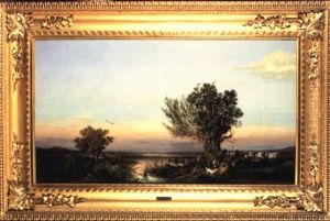 Paesaggio Laziale Con Grande Albero A Destra
