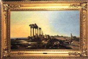 Veduta Della Campagna Romana Con Ruderi A Figure by Karoly Marko the Elder