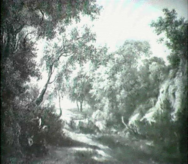 Figures Resting In An Extensive Wooded Landscape - view 1