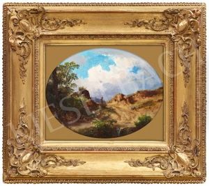 Sunlit Italian Landscape by Karoly Marko the Younger