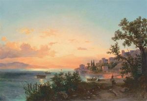 Italian Fishermen's Town by Karoly Marko the Younger