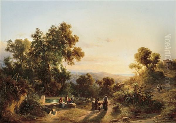 Italian View With Figures - view 1