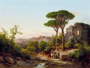 Italian Landscape With Ruins And Well
