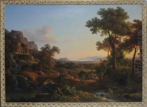 An Arcadian Landscape With The Triumph Of Bacchus