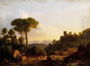 Italiai Taj Varrommal (italian Landscape With Ruins Of Castle)