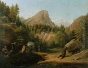 Auf Der Barenjagd by Karoly Marko the Younger