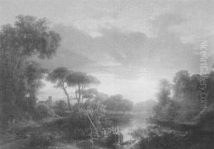 Anchoring The Boats For The Evening by Karoly Marko the Younger