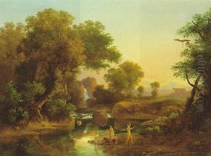 Badende In Arkadischer Landschaft