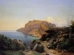A View Of Capri by Karoly Marko the Younger