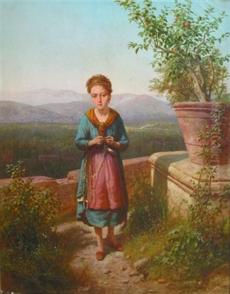 Jeune Femme Dans Un Paysage Romain - view 1