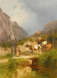 Shepherd Boy Leading The Herd