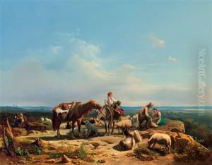 Italian Landscape With Wanderers