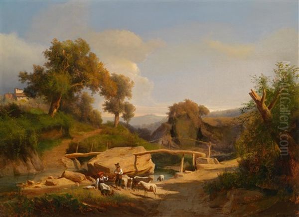 Sudliche Landschaft Mit Hirtenstaffage - view 1