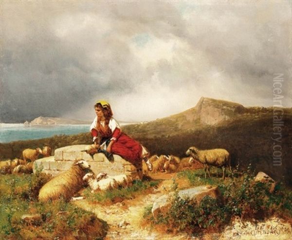 Italiai Tengerpart Pasztorlannyal (seaside In Italy With Shepherdess) - view 1