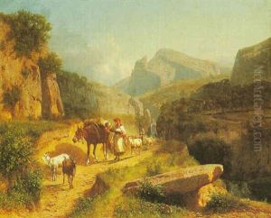 Driving A Herd Of Goats On A Mountainous Path
