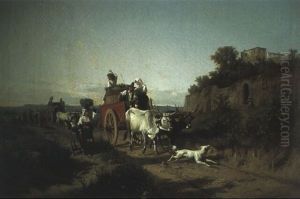 The Road To Market, The Roman Campagna by Andras Marko